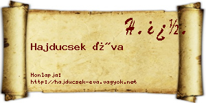 Hajducsek Éva névjegykártya