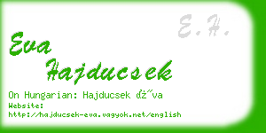 eva hajducsek business card